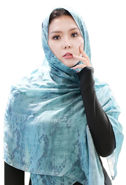 Custom Digital Printing Scarf Lightweight Snake Print Chiffon Shawl For Women