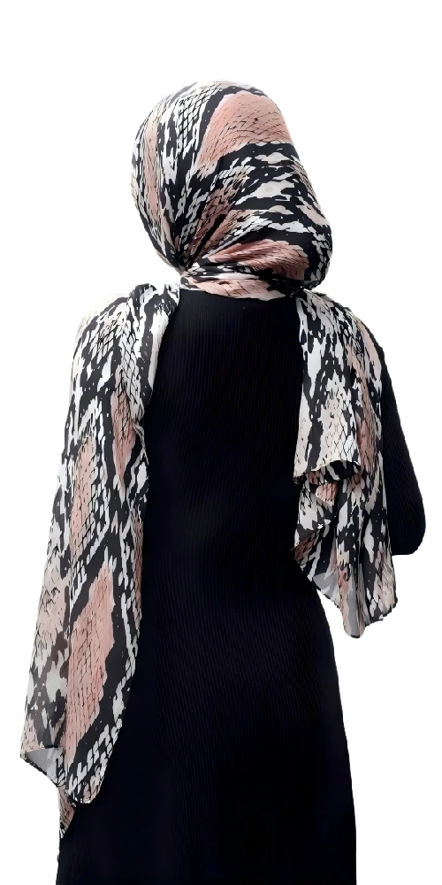 Custom Digital Printing Scarf Lightweight Snake Print Chiffon Shawl For Women