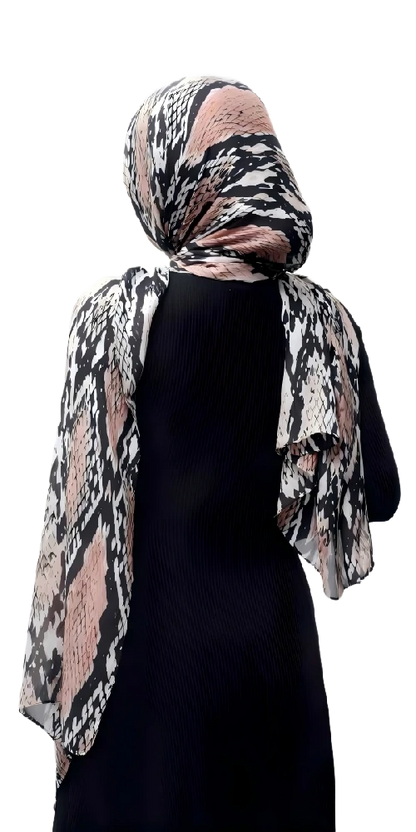 Custom Digital Printing Scarf Lightweight Snake Print Chiffon Shawl For Women