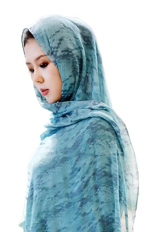 Custom Digital Printing Scarf Lightweight Snake Print Chiffon Shawl For Women
