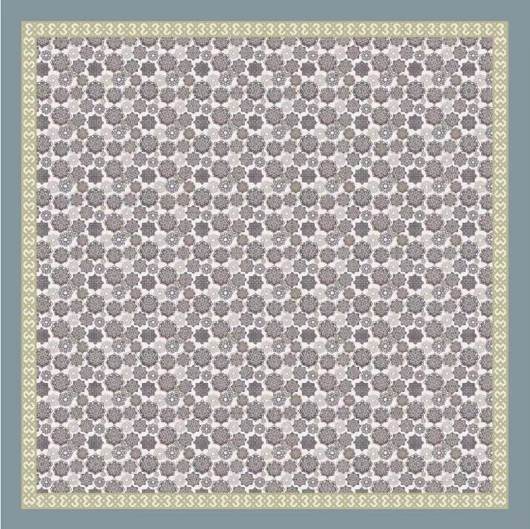 Customized Arabesque Motif Square Scarf Supplier Bohemian Mandala Print Headscarf
