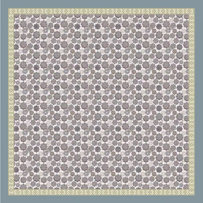 Customized Arabesque Motif Square Scarf Supplier Bohemian Mandala Print Headscarf