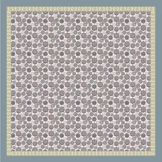 Customized Arabesque Motif Square Scarf Supplier Bohemian Mandala Print Headscarf