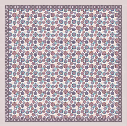 Customized Arabesque Motif Square Scarf Supplier Bohemian Mandala Print Headscarf