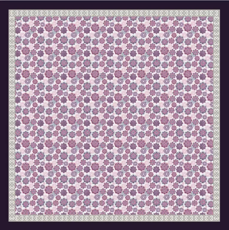 Customized Arabesque Motif Square Scarf Supplier Bohemian Mandala Print Headscarf