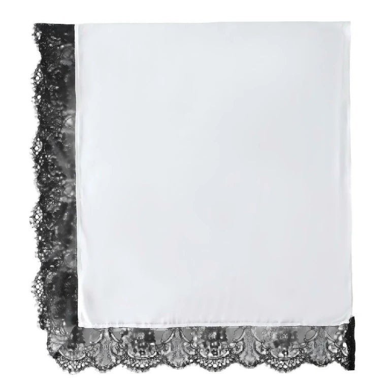 Elegant White Lace Edge Hijab Scarf for Women Lightweight Breathable Shawl with Floral Lace Trim