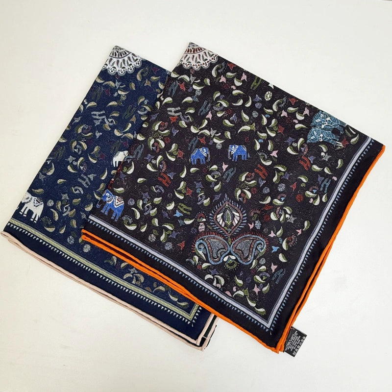 Elephant Paisley Wool Scarf Oversized Bohemian Digital Print Scarf Supplier