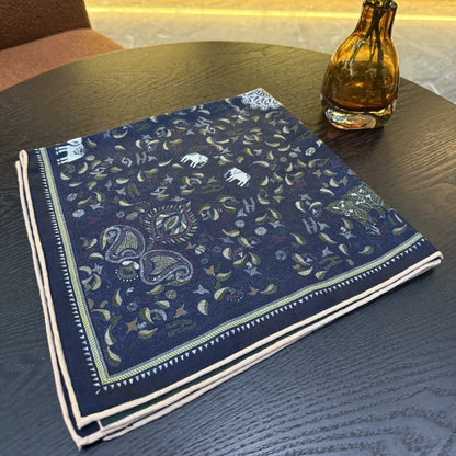 Elephant Paisley Wool Scarf Oversized Bohemian Digital Print Scarf Supplier