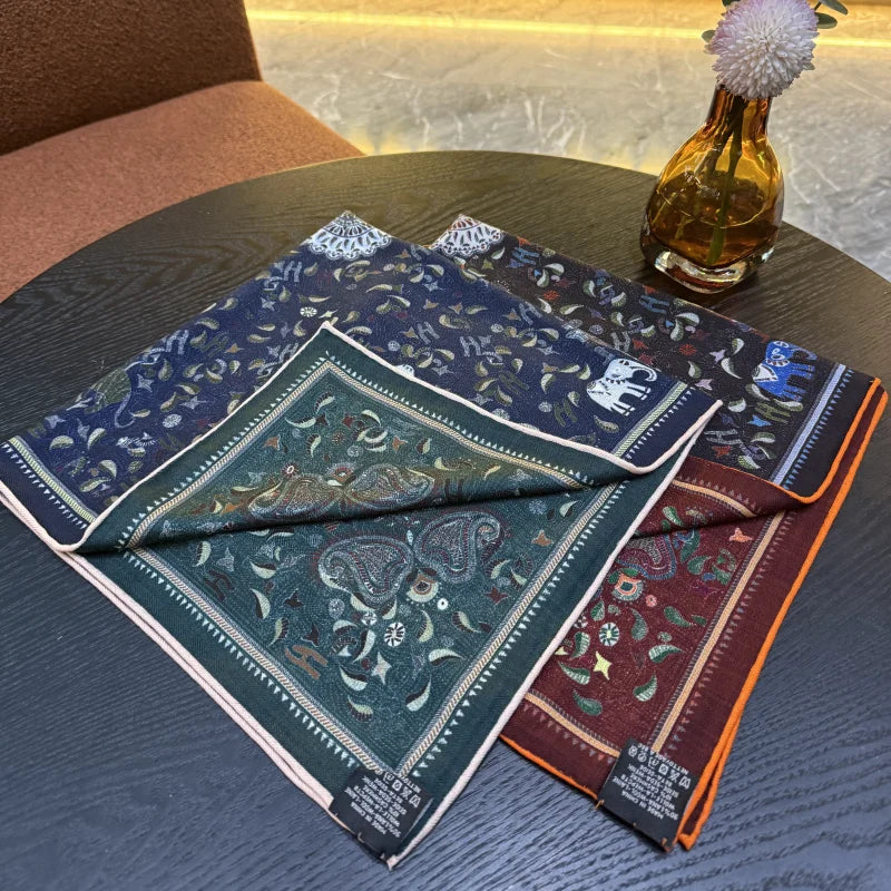 Elephant Paisley Wool Scarf Oversized Bohemian Digital Print Scarf Supplier