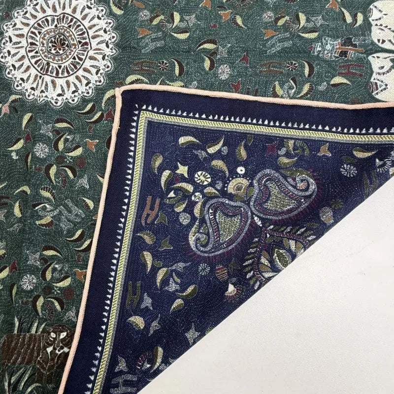 Elephant Paisley Wool Scarf Oversized Bohemian Digital Print Scarf Supplier