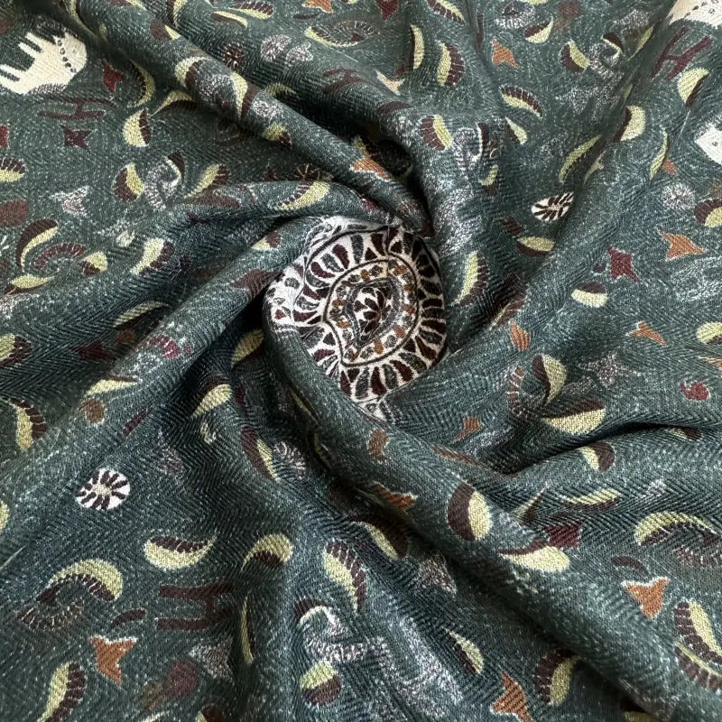 Elephant Paisley Wool Scarf Oversized Bohemian Digital Print Scarf Supplier