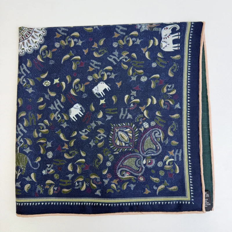 Elephant Paisley Wool Scarf Oversized Bohemian Digital Print Scarf Supplier