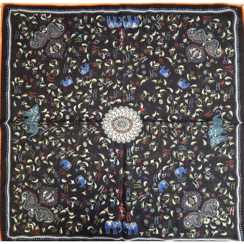 Elephant Paisley Wool Scarf Oversized Bohemian Digital Print Scarf Supplier