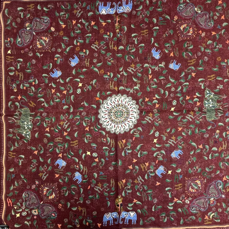 Elephant Paisley Wool Scarf Oversized Bohemian Digital Print Scarf Supplier