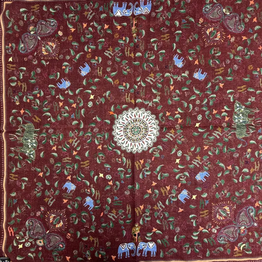 Elephant Paisley Wool Scarf Oversized Bohemian Digital Print Scarf Supplier