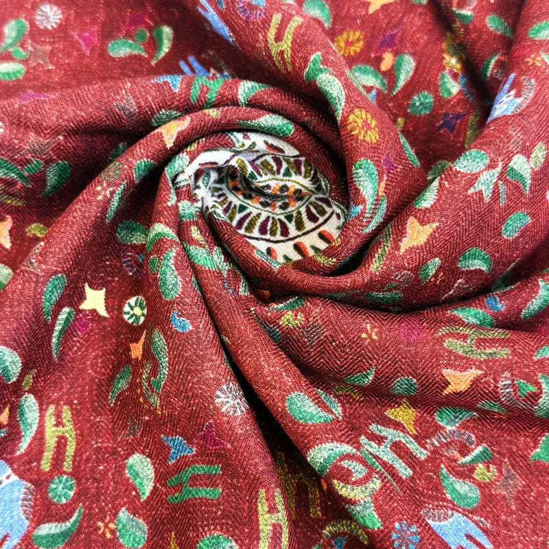 Elephant Paisley Wool Scarf Oversized Bohemian Digital Print Scarf Supplier