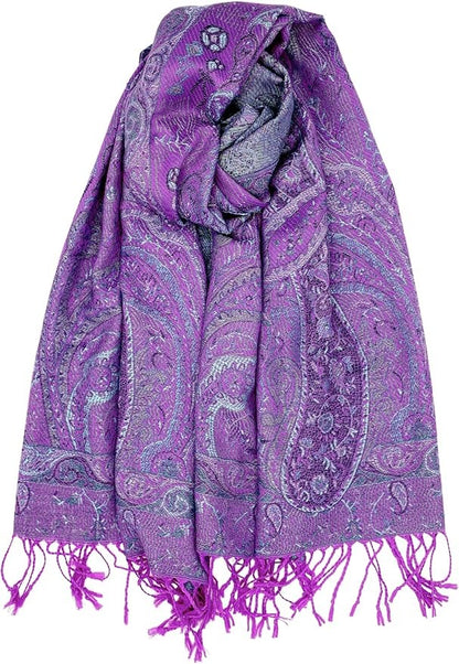 Factories Reversible Paisley Pashmina Rave Scarf – Exotic Indian Shawls and Wraps
