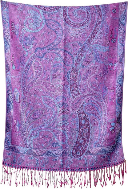 Factories Reversible Paisley Pashmina Rave Scarf – Exotic Indian Shawls and Wraps