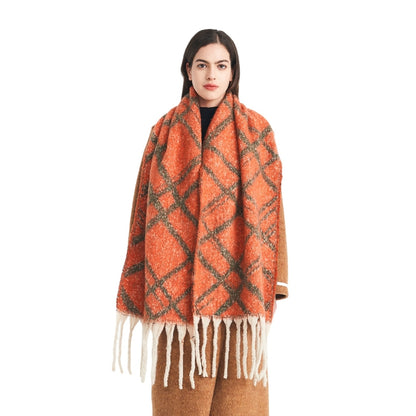 Boucle Yarn Fluffy Warm Shawl