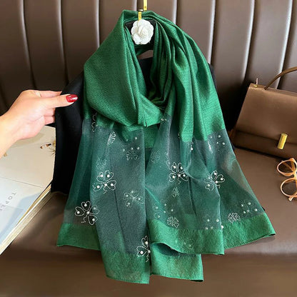 green silk scarf