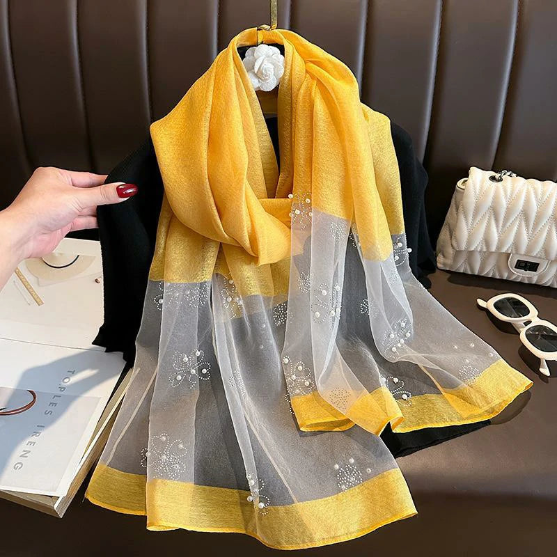 yellow silk scarf