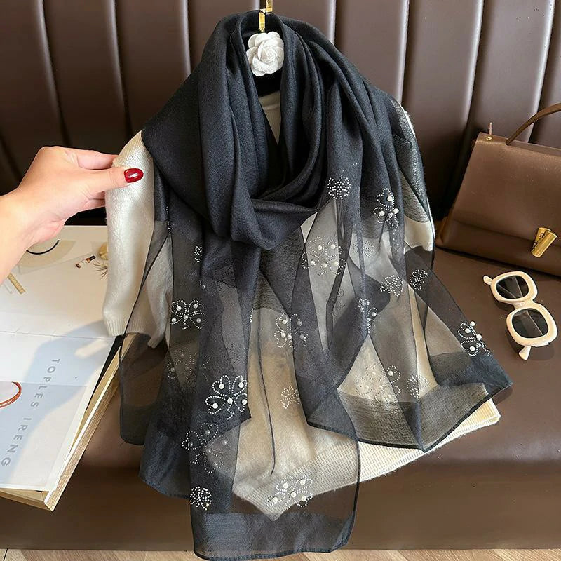 Black silk scarf