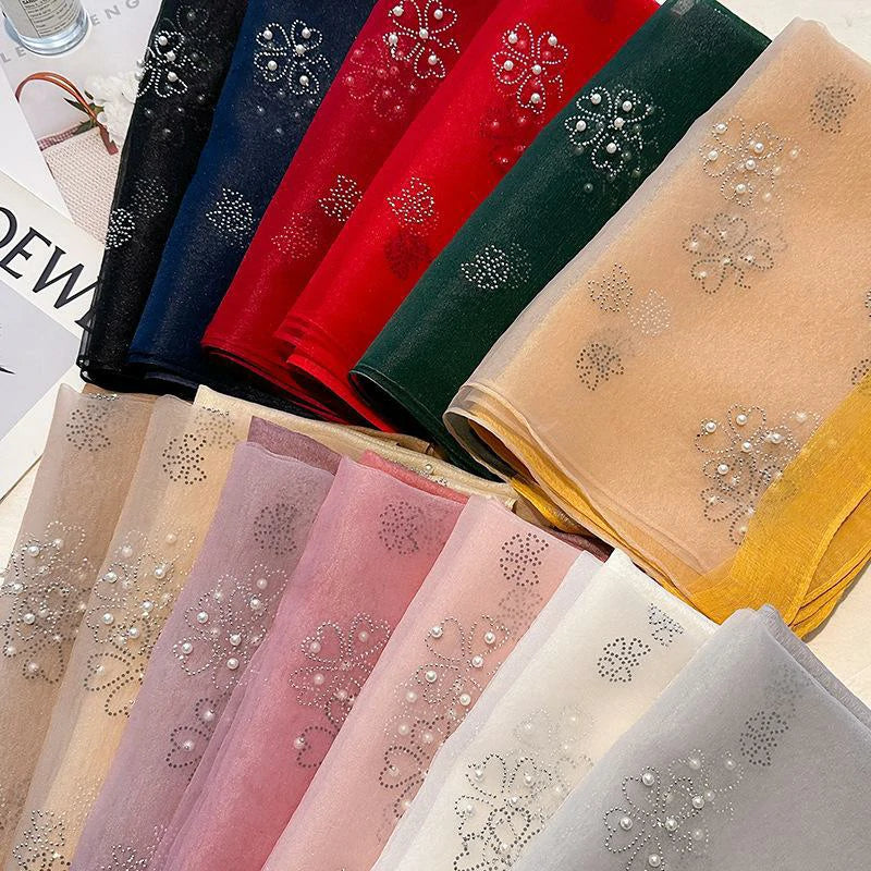 Silk scarves in various colors