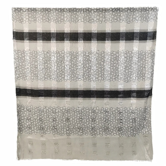 Geometric Pebble Print Viscose Hijab Lightweight Striped Shawl for Women