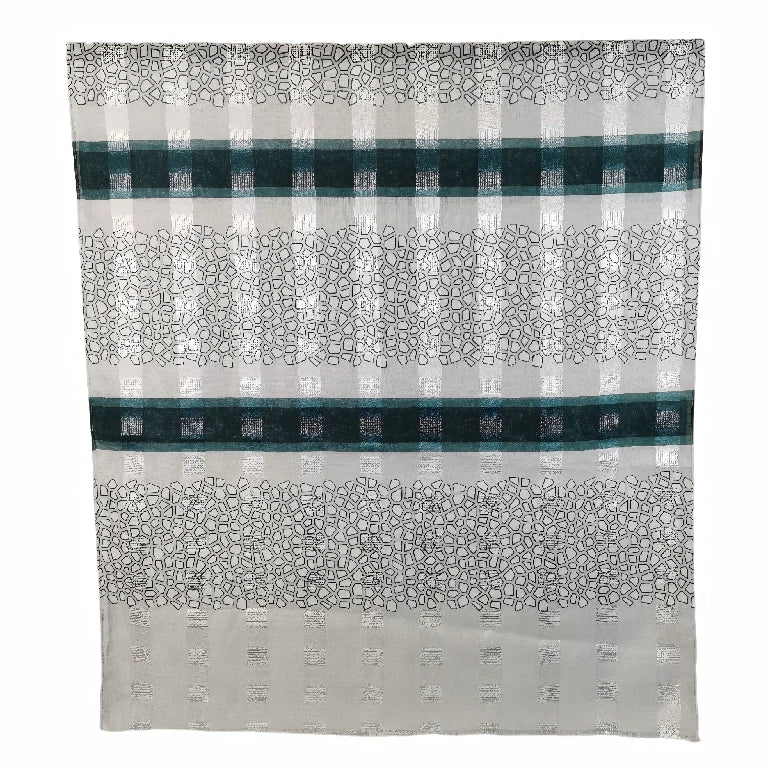 Geometric Pebble Print Viscose Hijab Lightweight Striped Shawl for Women