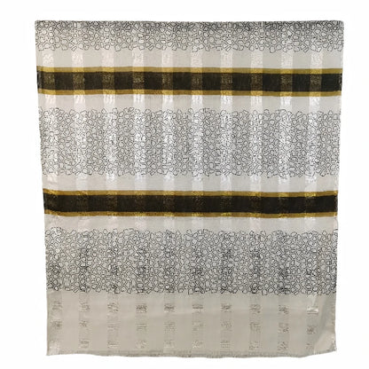 Geometric Pebble Print Viscose Hijab Lightweight Striped Shawl for Women