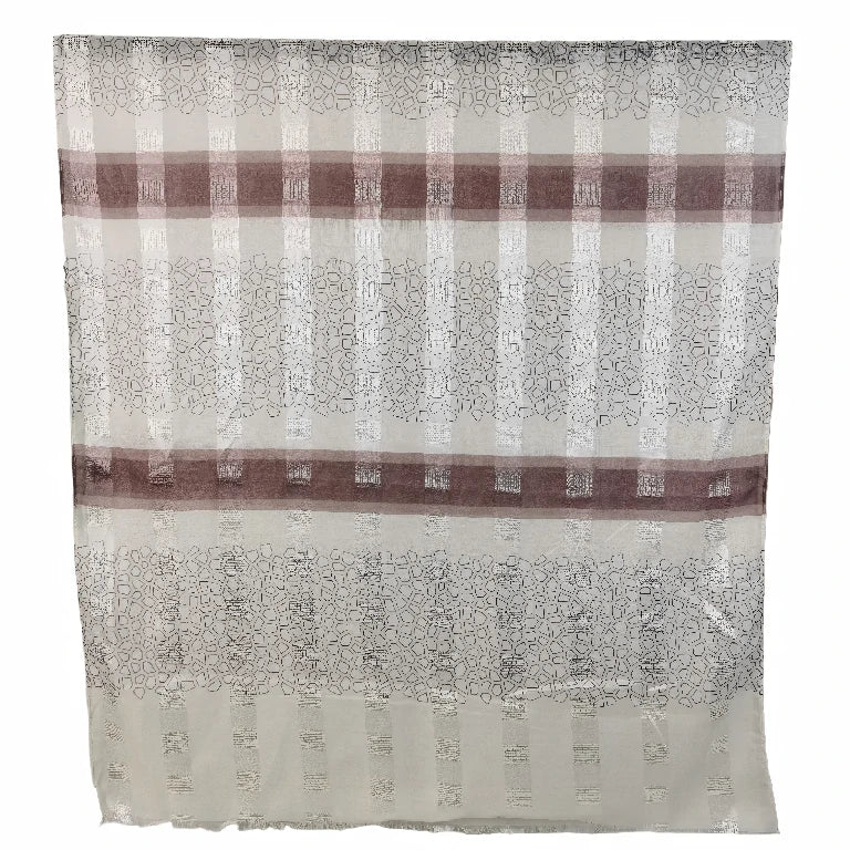 Geometric Pebble Print Viscose Hijab Lightweight Striped Shawl for Women