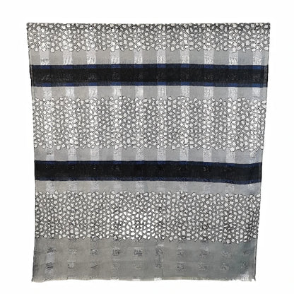Geometric Pebble Print Viscose Hijab Lightweight Striped Shawl for Women