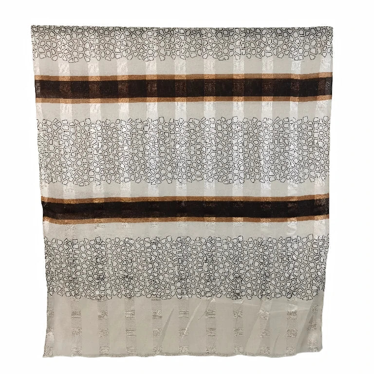 Geometric Pebble Print Viscose Hijab Lightweight Striped Shawl for Women