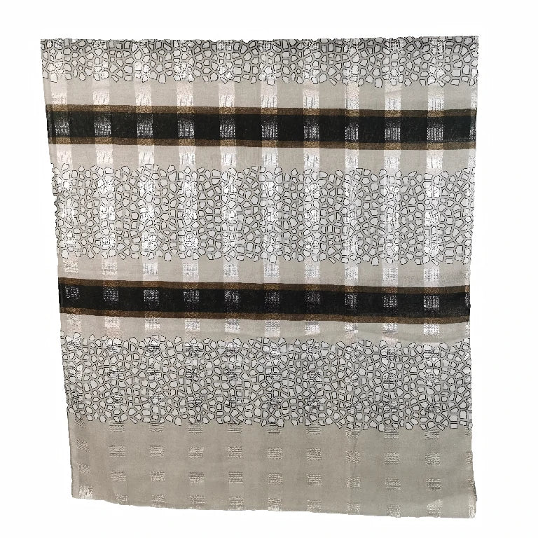 Geometric Pebble Print Viscose Hijab Lightweight Striped Shawl for Women