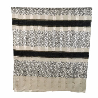 Geometric Pebble Print Viscose Hijab Lightweight Striped Shawl for Women