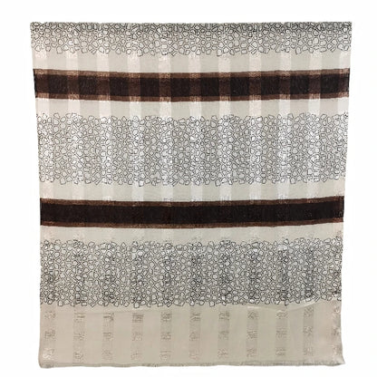 Geometric Pebble Print Viscose Hijab Lightweight Striped Shawl for Women