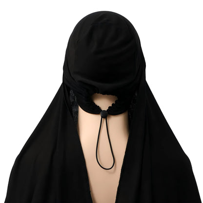 Instant Khimar with Adjustable Inner Tie Cap Non-Slip Full Coverage Hijab
