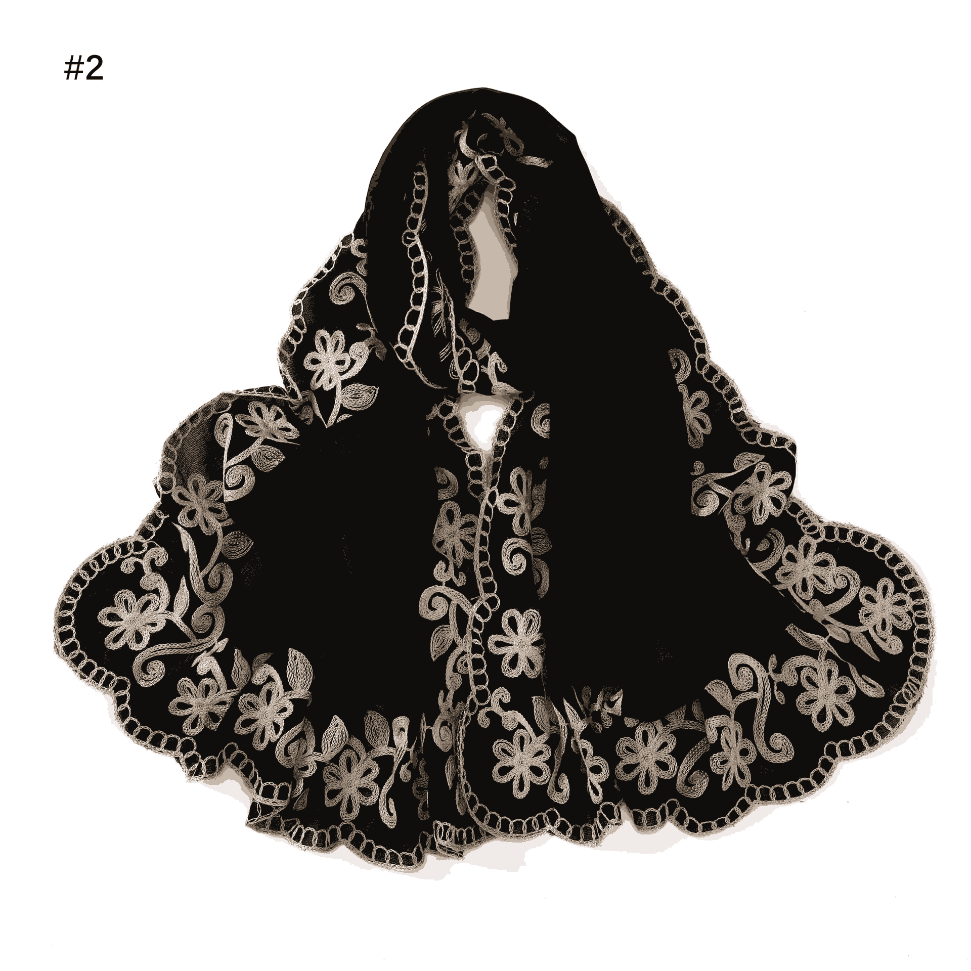 floral embroidered scarf