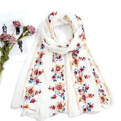 white Bohemian Scarf