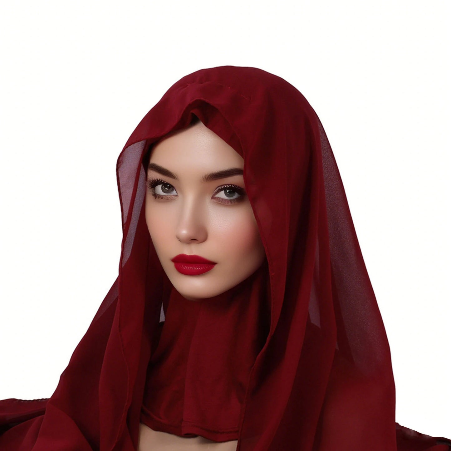 Red double-layered headscarf