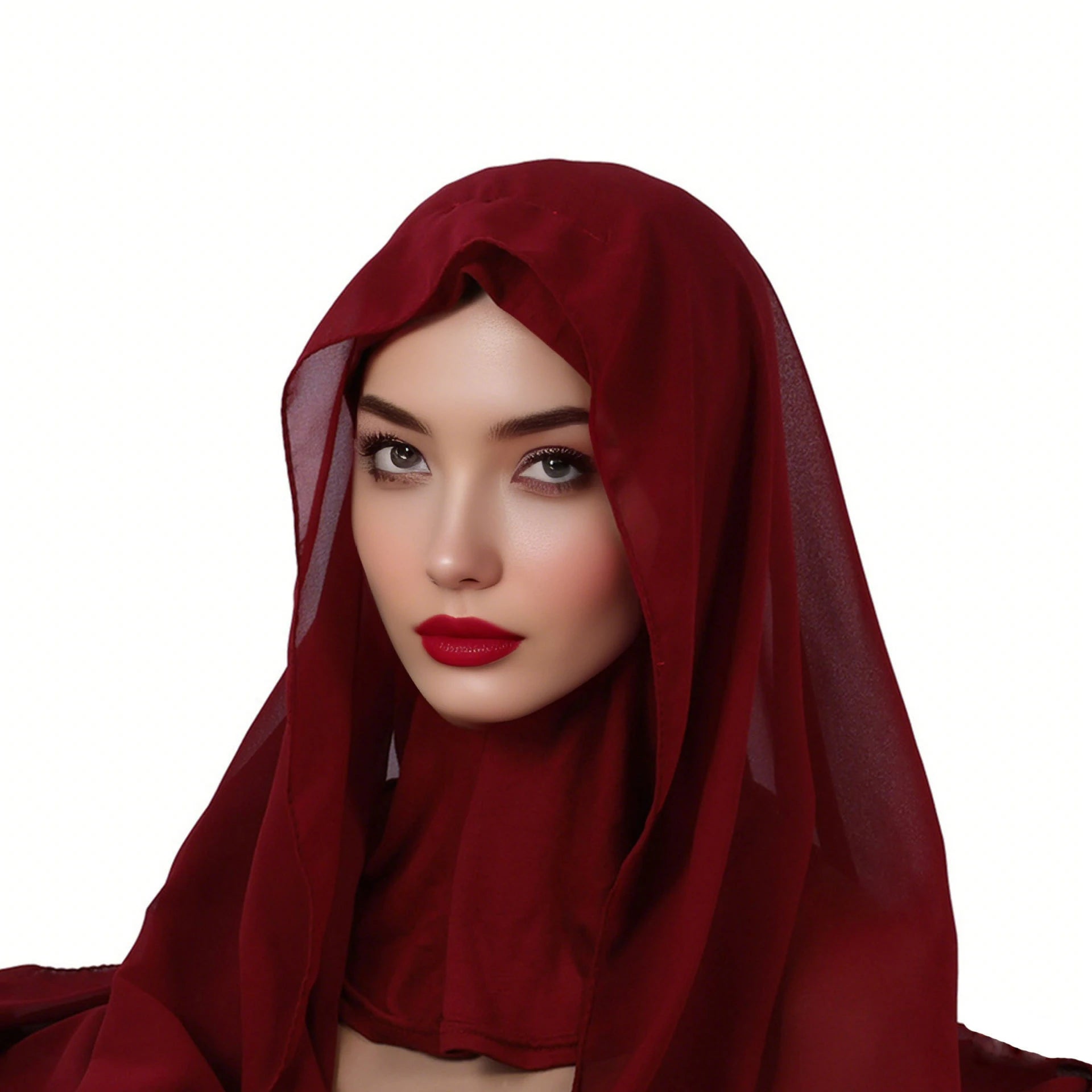 Red double-layered headscarf