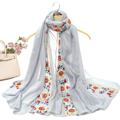 grey black Bohemian Scarf