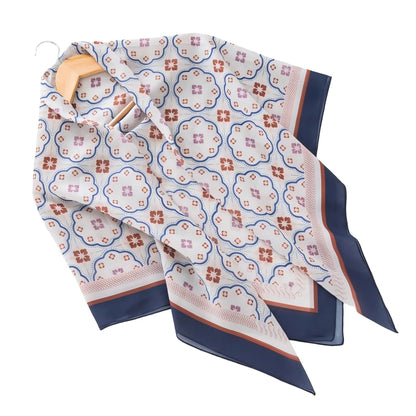 Wholesale Premium Scalloped Geometric Print Square Hijab Lightweight Voile Headscarf