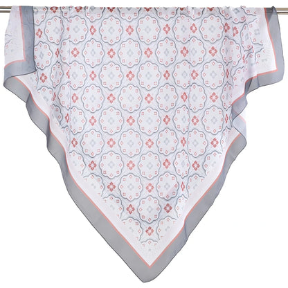 Wholesale Premium Scalloped Geometric Print Square Hijab Lightweight Voile Headscarf