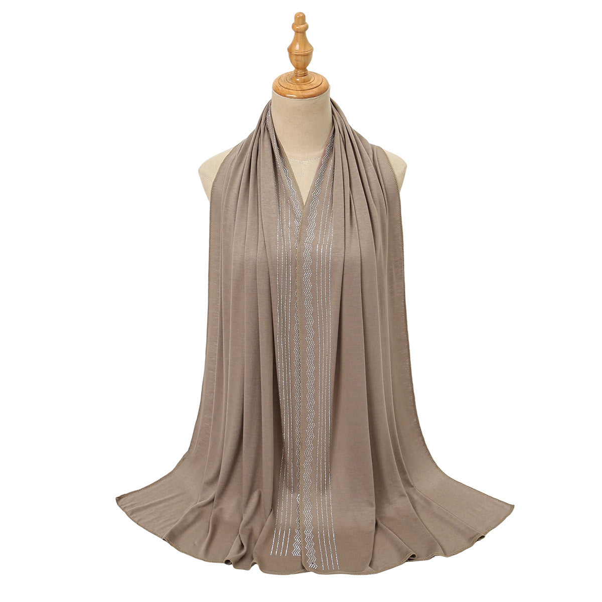 Premium Jersey Hijab Wholesale Luxury Wavy Rhinestone Embellished Shawl Bul