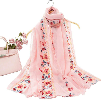 Pink Black Bohemian Scarf