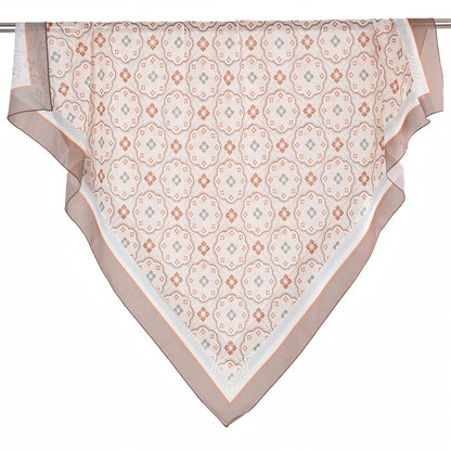 Wholesale Premium Scalloped Geometric Print Square Hijab Lightweight Voile Headscarf
