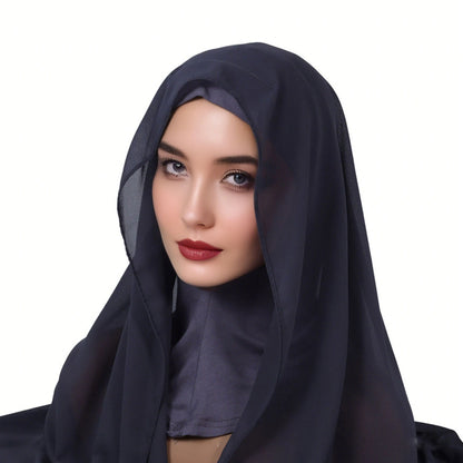 Navy blue double-layered headscarf