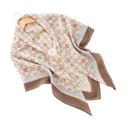 Wholesale Premium Scalloped Geometric Print Square Hijab Lightweight Voile Headscarf