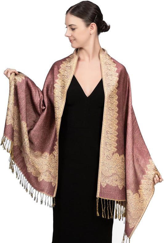 Factories Paisley Pattern Soft Silky Elegant Scarf - Women's Cashmere Shawl with Tassels